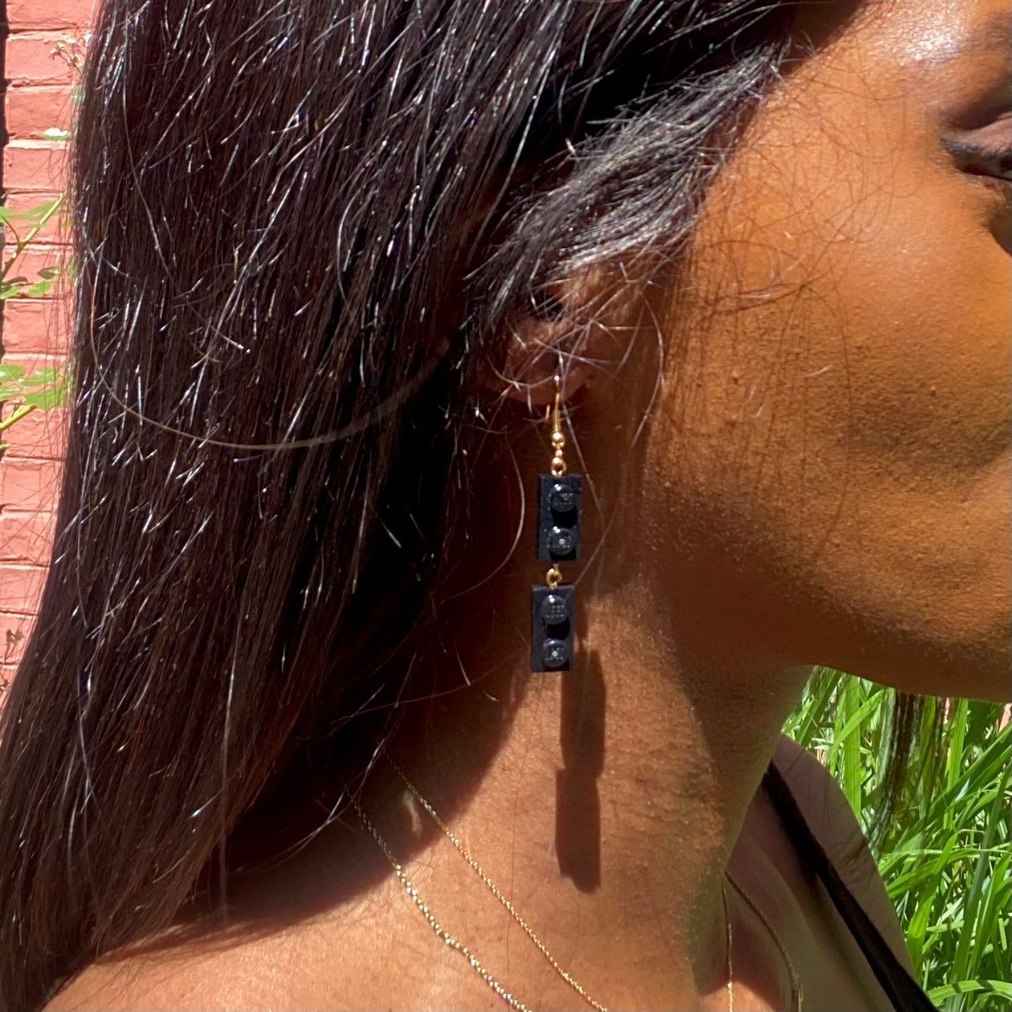 Boucles d'oreilles pendantes dorées - Les Papoteuses