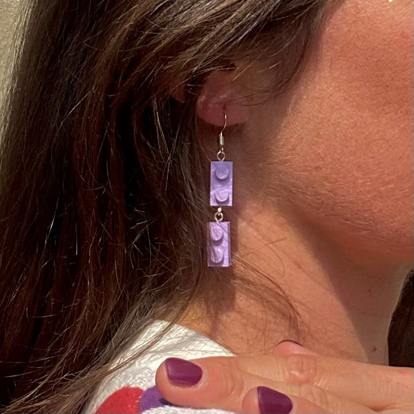 Boucles d'oreilles pendantes argentées - Les Papoteuses