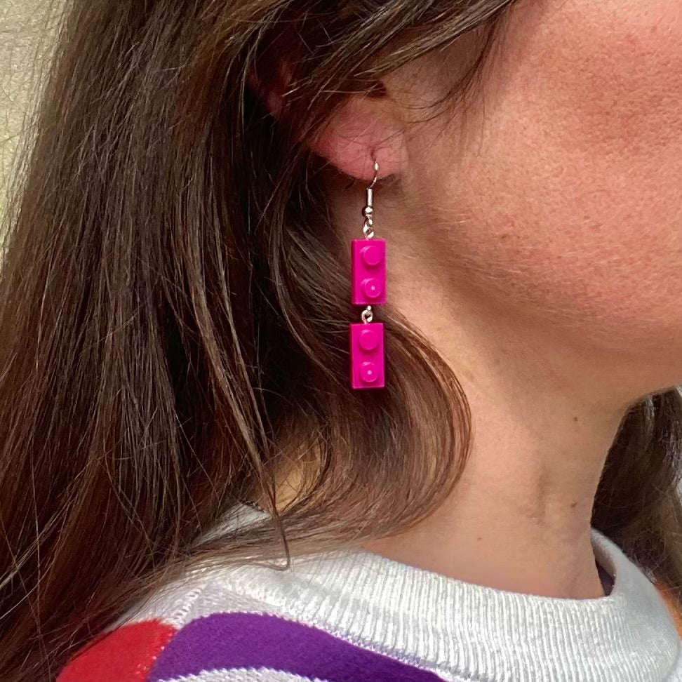 Boucles d'oreilles pendantes argentées - Les Papoteuses