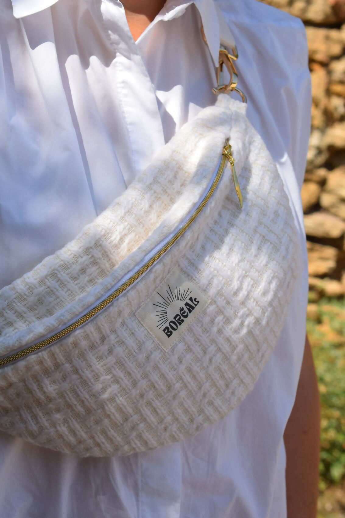 SAC BANANE HORTENSE TWEED ÉCRU