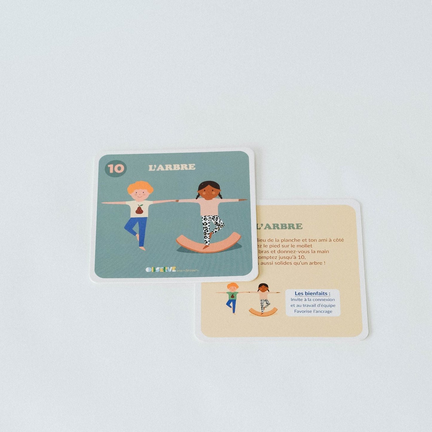 Planche d'équilibre + 10 Cartes de Yoga