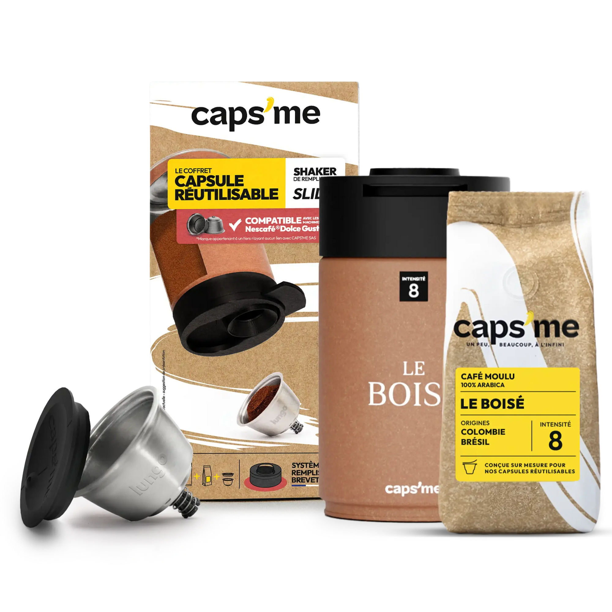 Coffret CAPSME SLIDE compatible avec les machines Nescafé® Dolce Gusto®