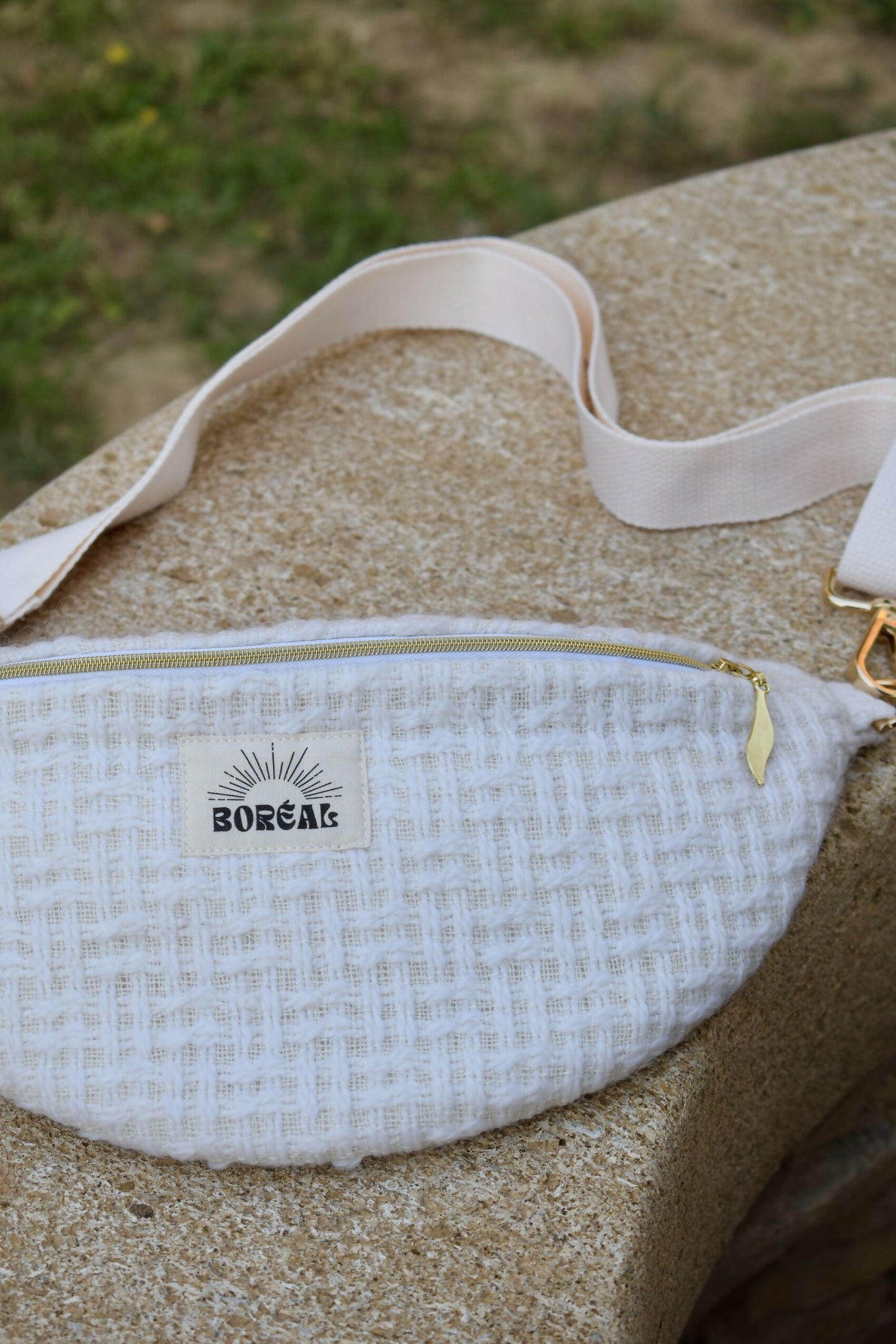 SAC BANANE HORTENSE TWEED ÉCRU