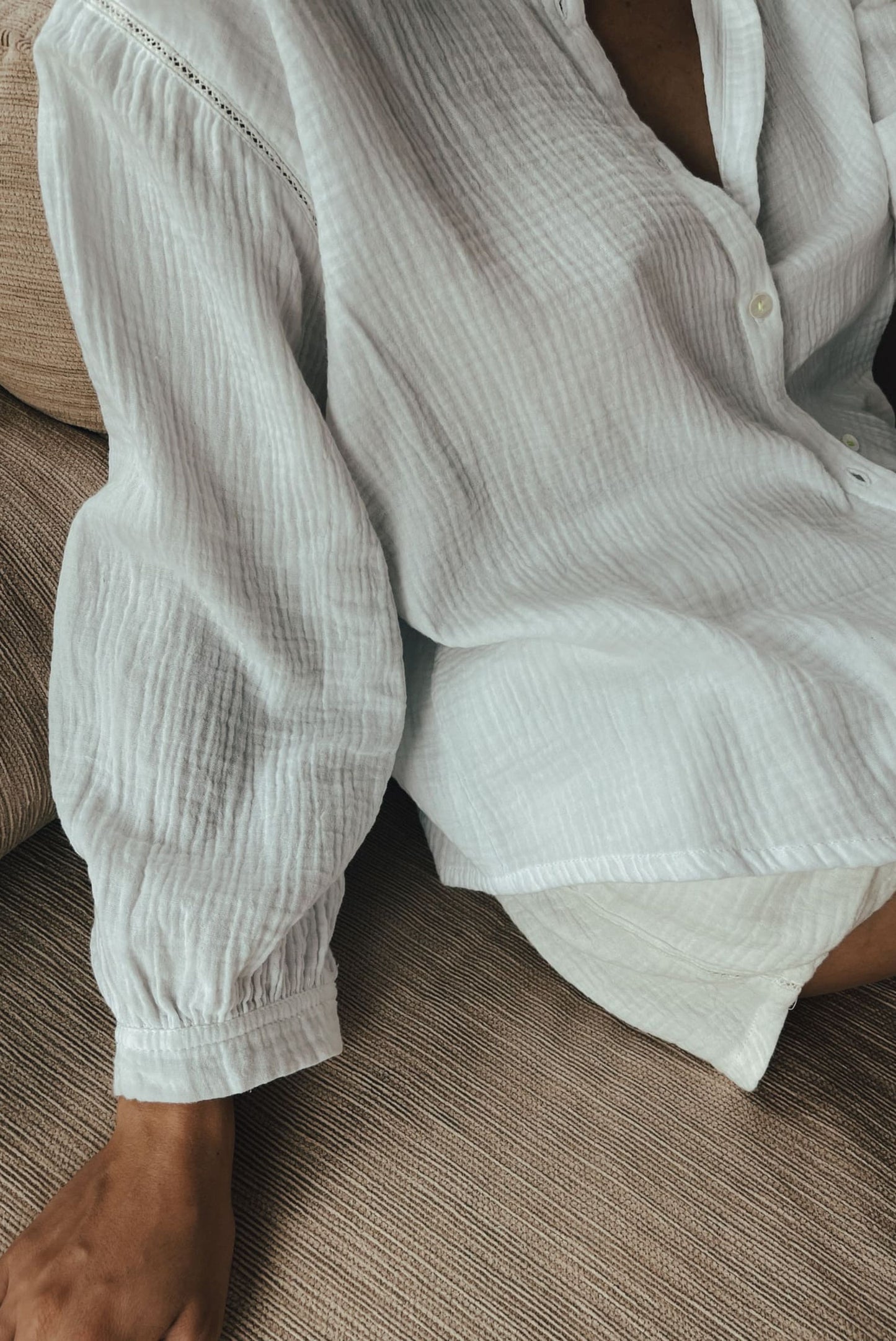 BLOUSE EN GAZE DE COTON BLANCHE ~ AWAN
