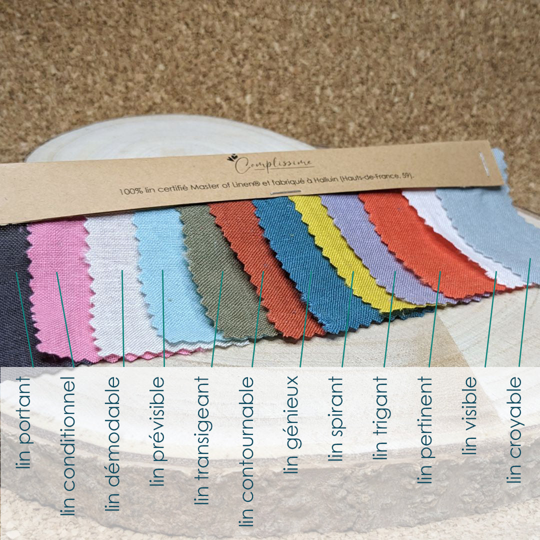 Coffret 100% lin : boucles d'oreilles & sa coupelle en porcelaine