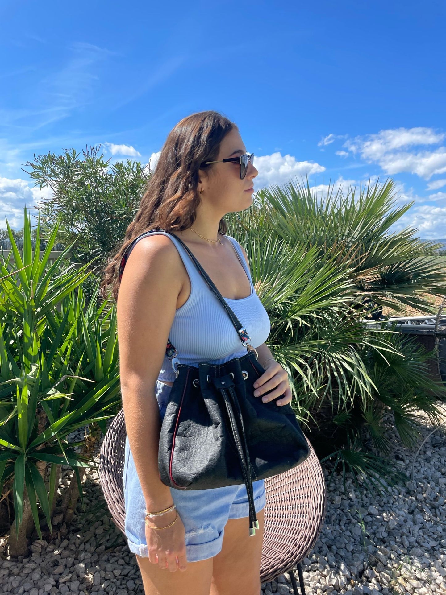 Sac seau en Piñatex ( Piñatex®) noir