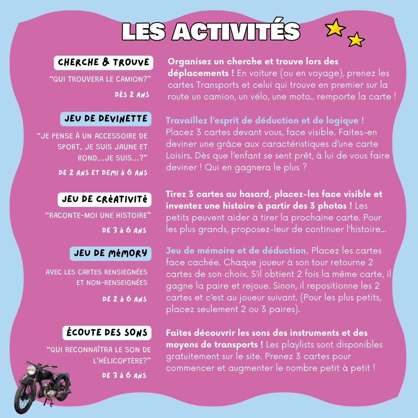 Les activités avec le Mondy des Loisirs