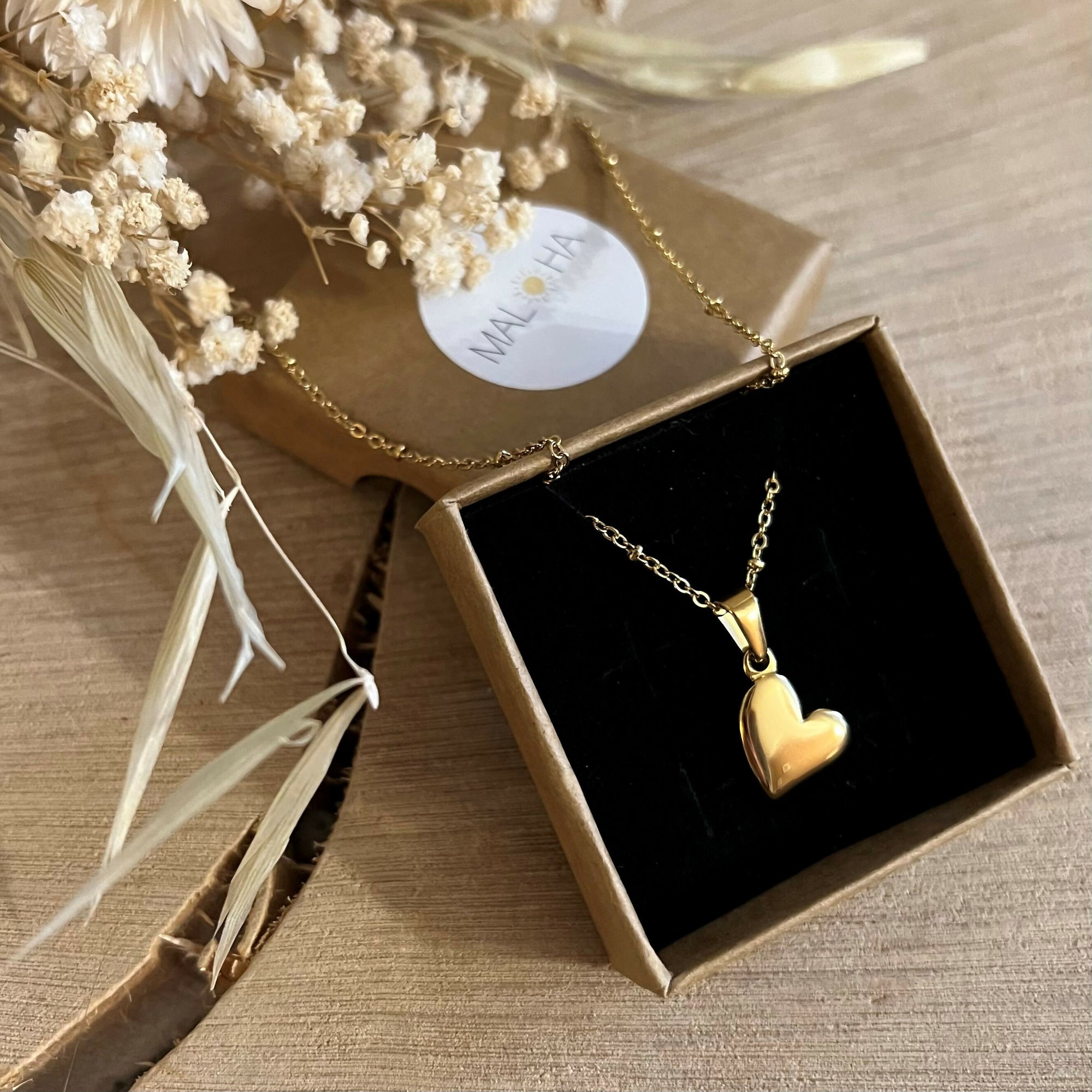 Collier coeur doré
