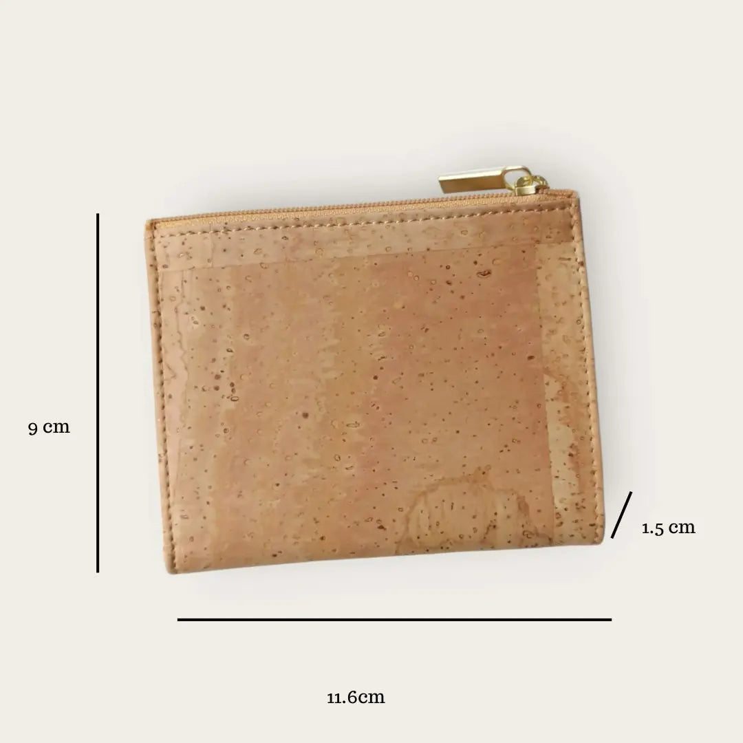 Petit porte-monnaie Lola en cuir de pomme ou liège Karmyliege
