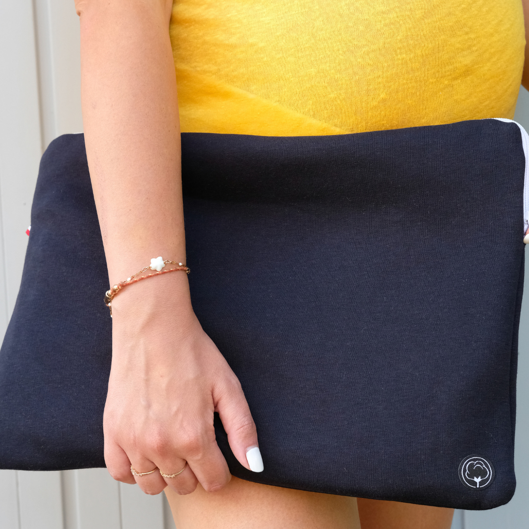 Pochette PC en coton bio | Fabriquée en France