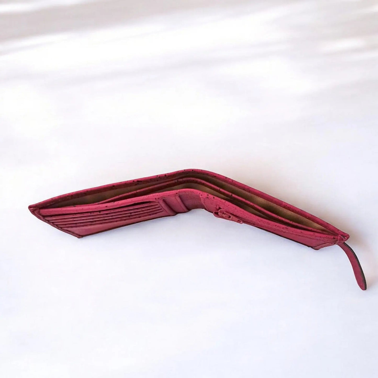 Portefeuille en liège avec zip, Roman bordeaux Karmyliege