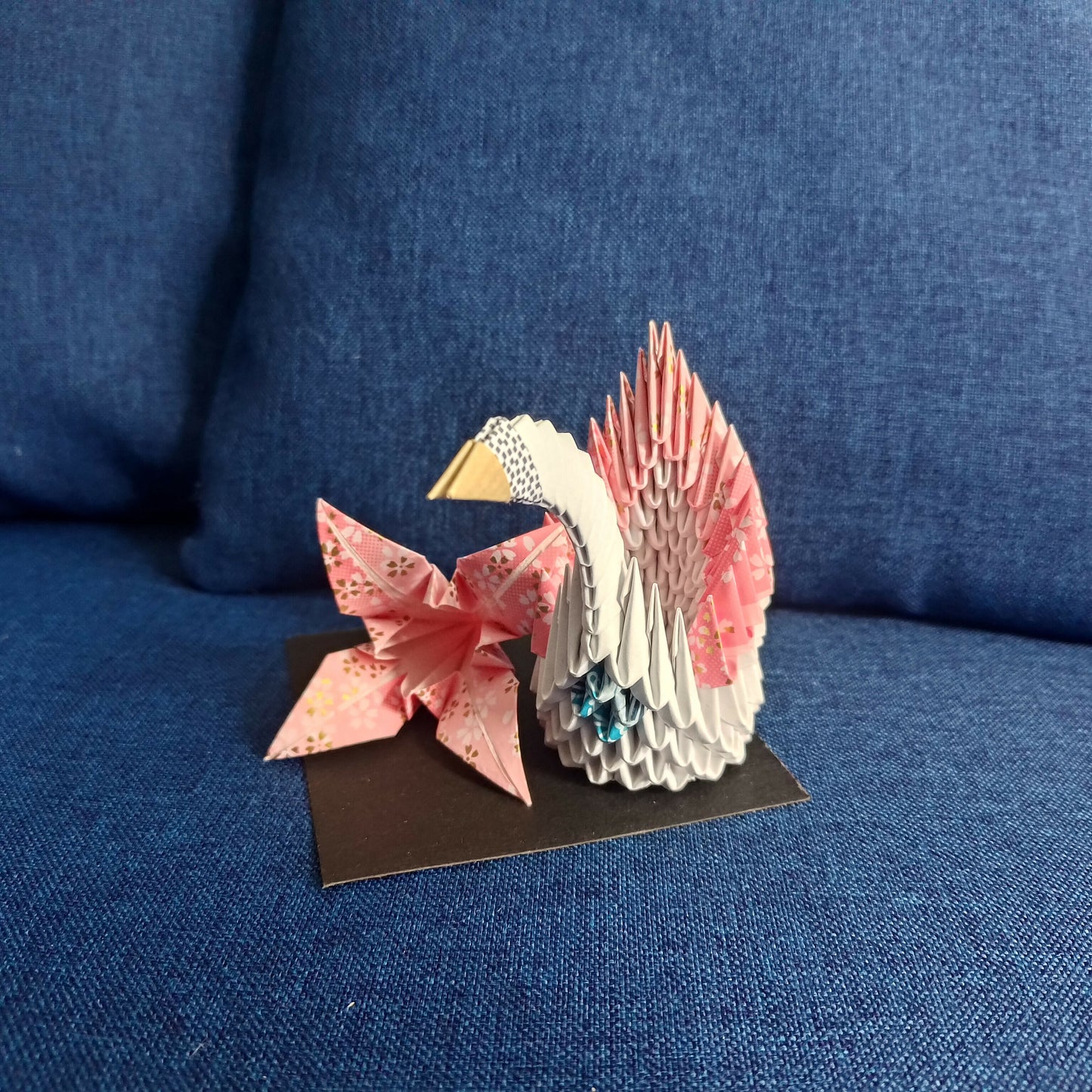 Ensemble origami cygne et fleur de lys