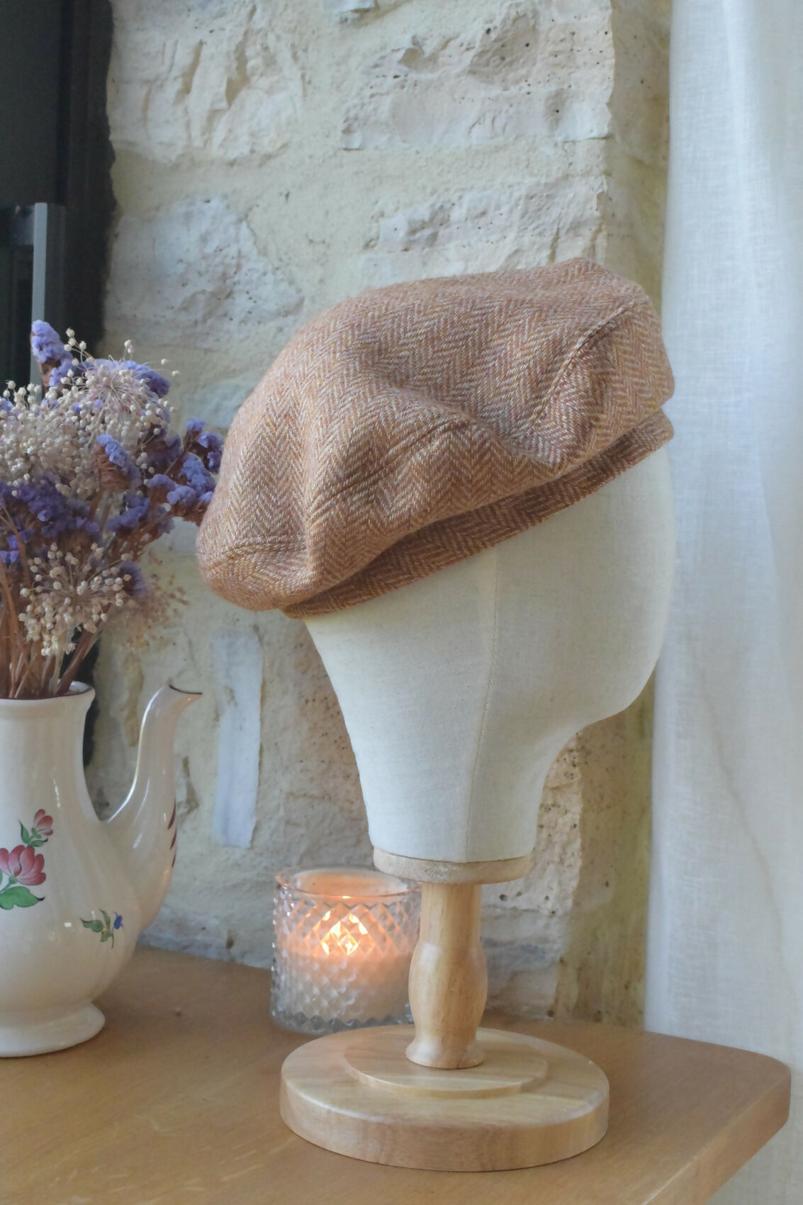 beret-laine-marron-brun-chevron-chic-ethique-artisanale-fait-main-tendance-upcycling-2