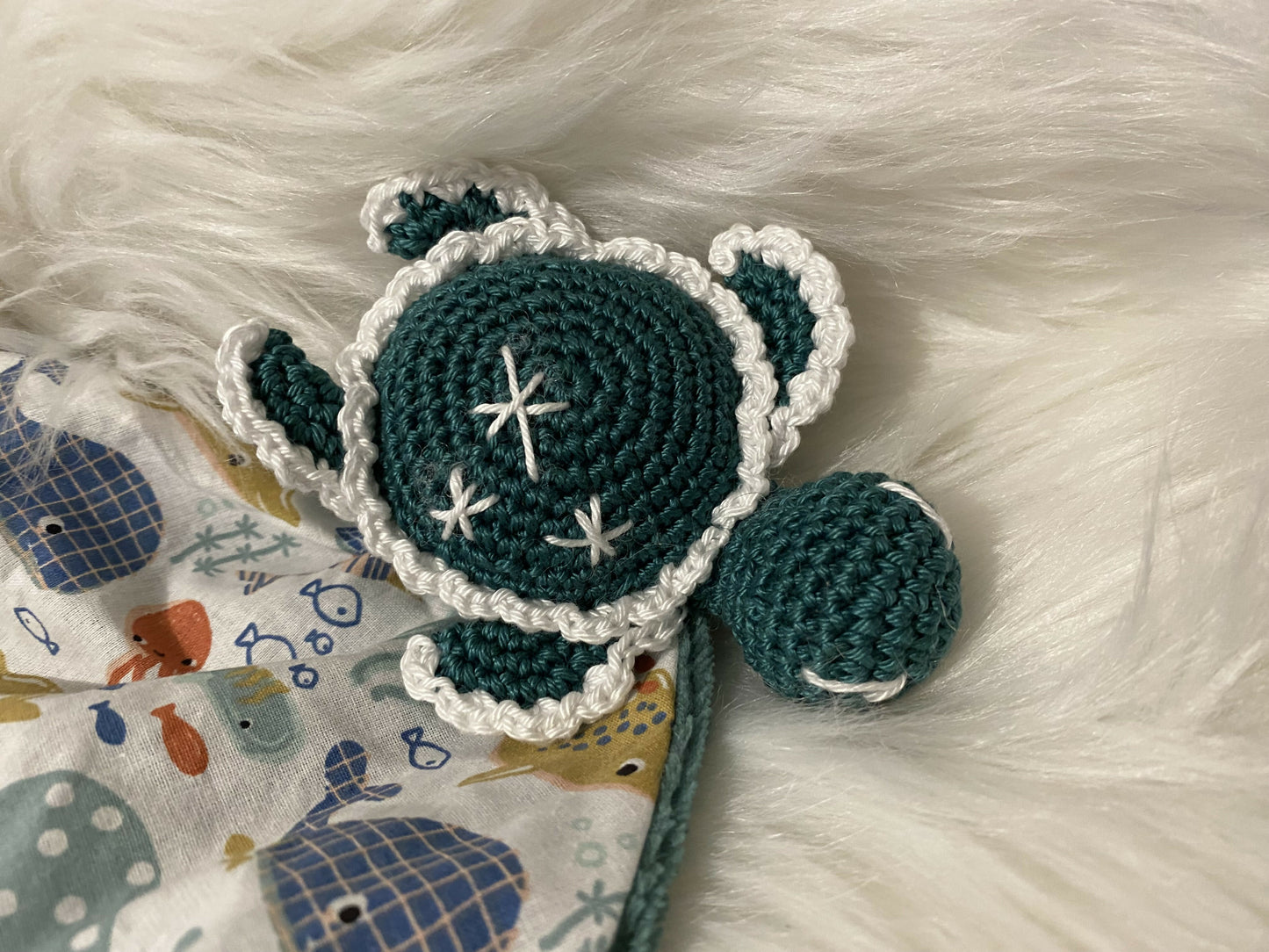 DOUDOU TORTUE VERTE ET BLANCHE 1