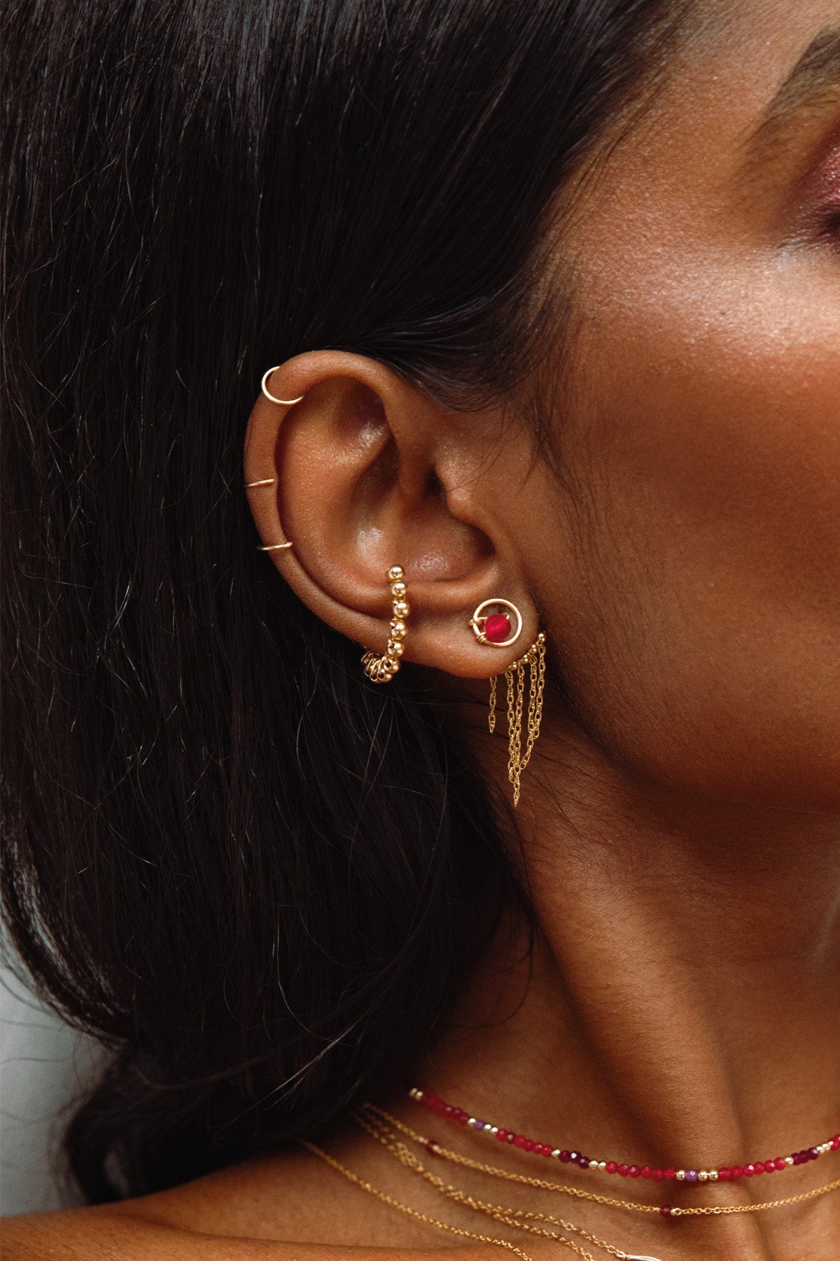 Dos de boucle d'oreille frange