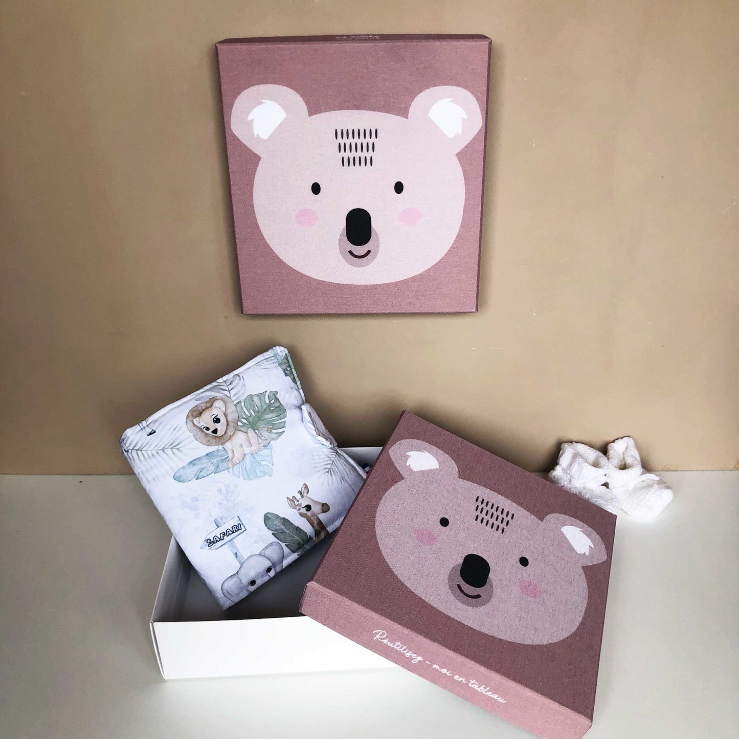 Coffret cadeau toile + Livre comptine - Koala