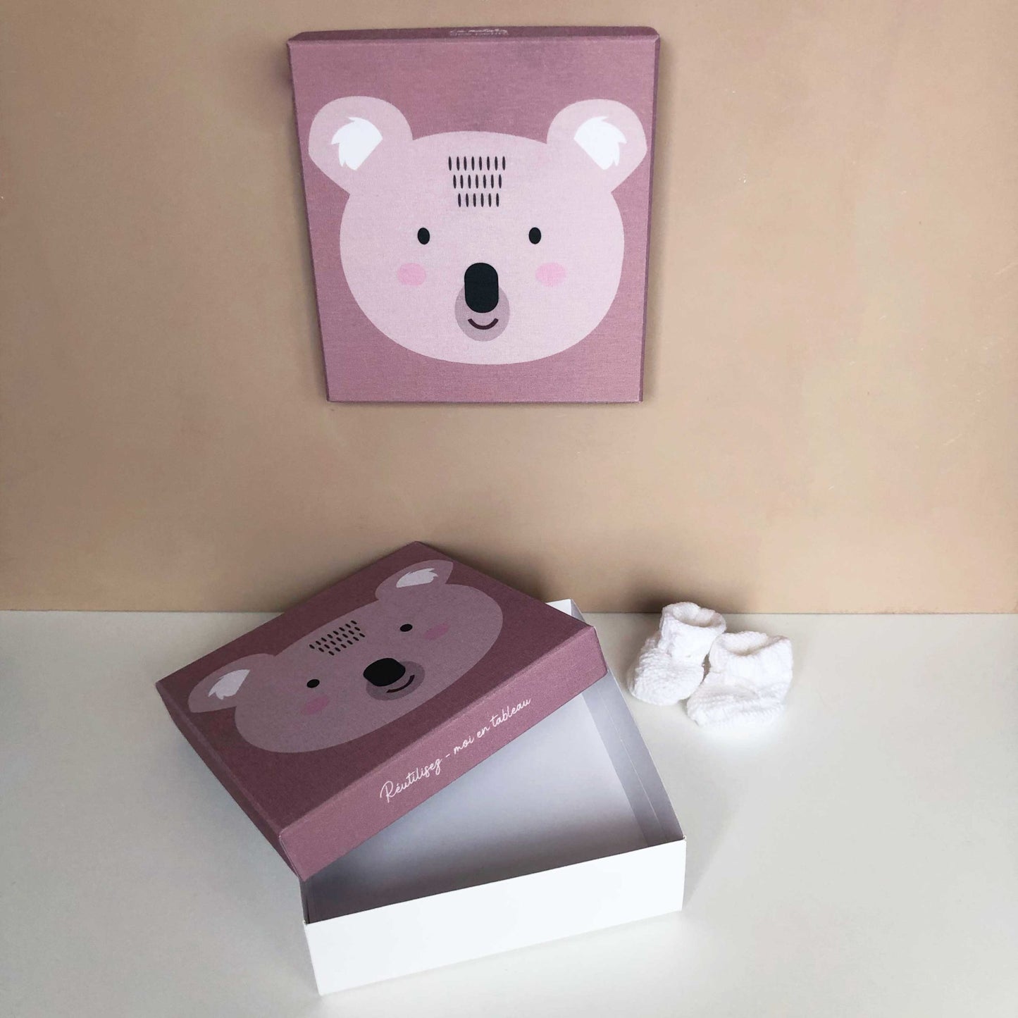 Coffret cadeau toile + Livre comptine - Koala