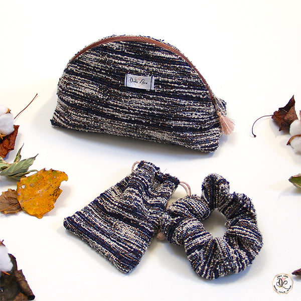 Chouchou Scrunchies Nordique + Pochette