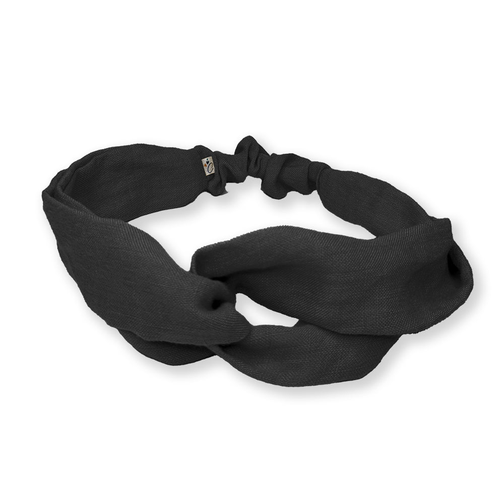 Headband adulte lin portant gris carbone