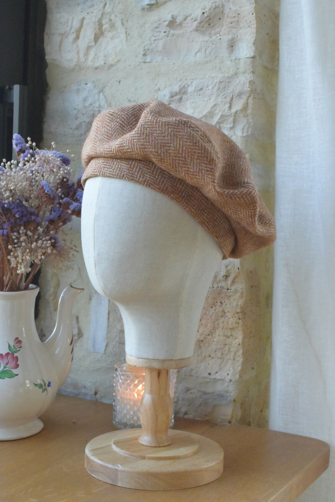 beret-laine-marron-brun-chevron-chic-ethique-artisanale-fait-main-tendance-upcycling-4