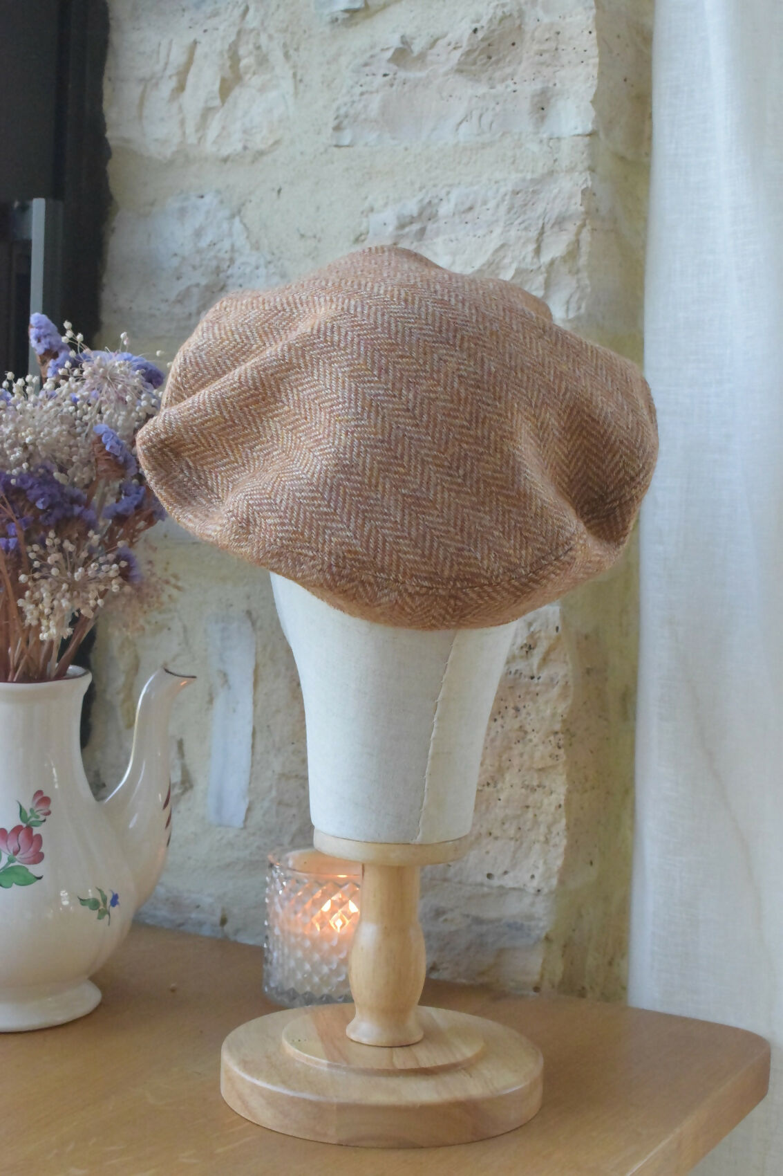 beret-laine-marron-brun-chevron-chic-ethique-artisanale-fait-main-tendance-upcycling-3