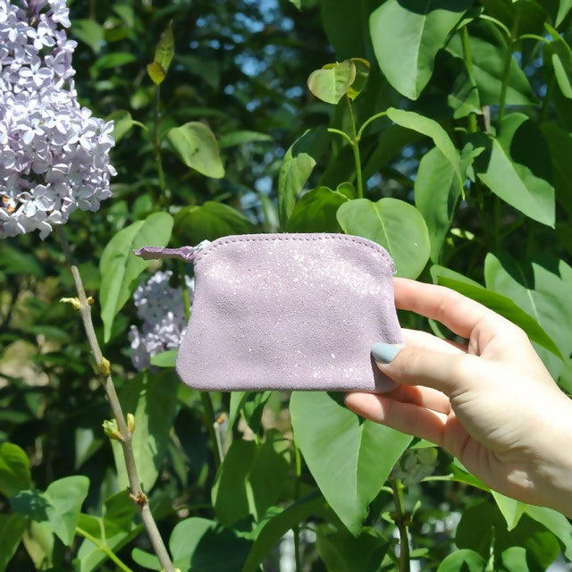 Mini Porte Monnaie Kiwi en cuir Pailleté