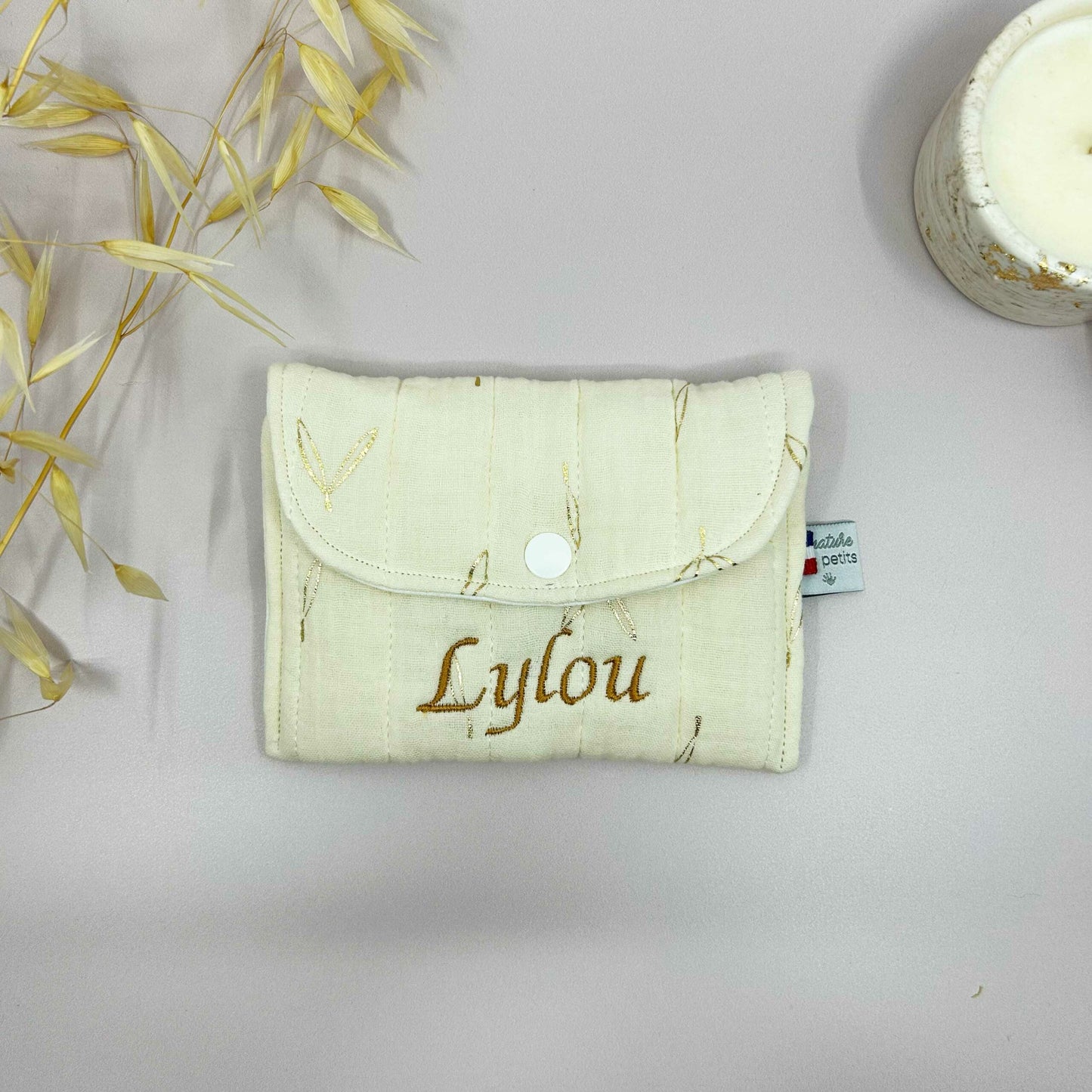Pochette mini format - Ecru doré
