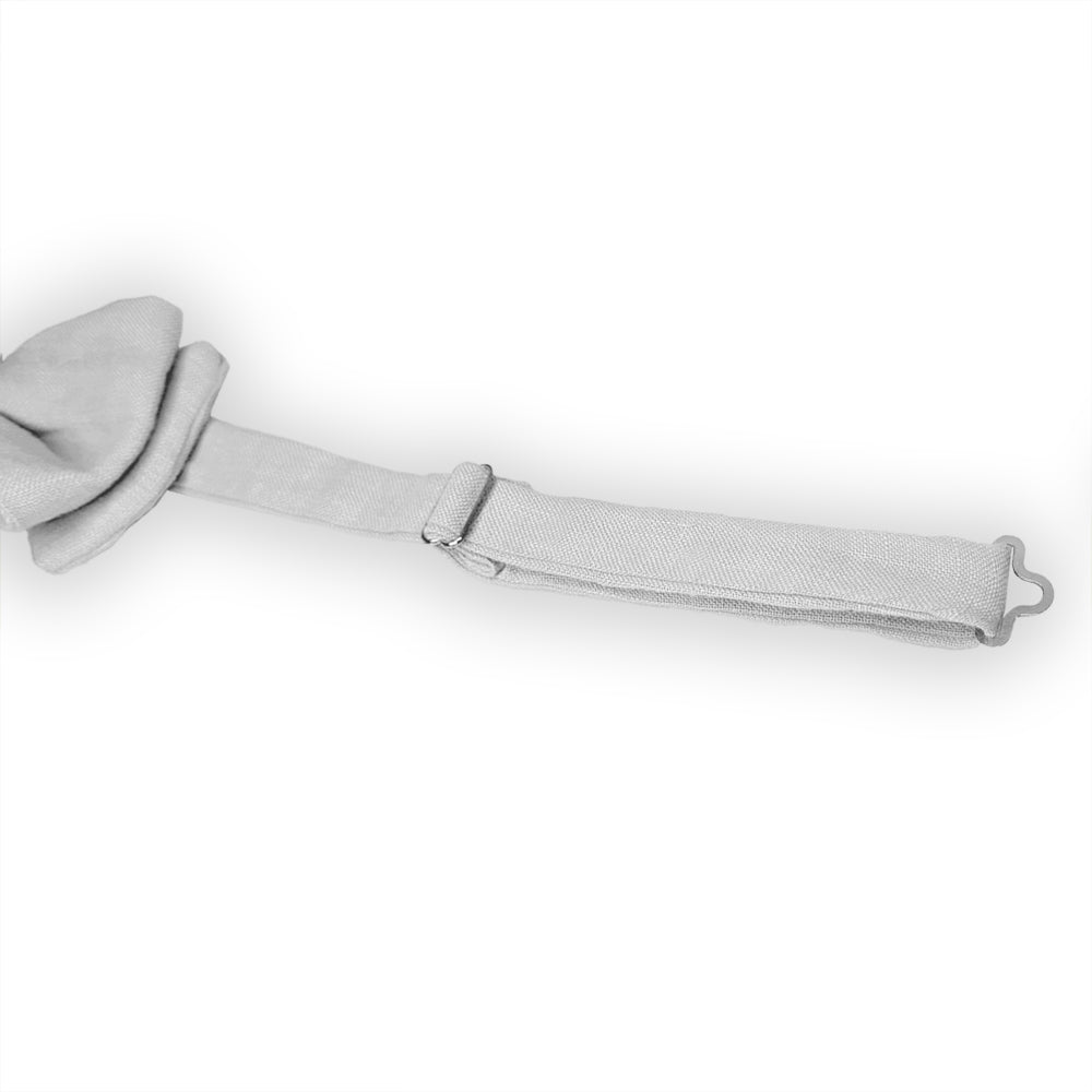 Noeud papillon adulte lin visible blanc