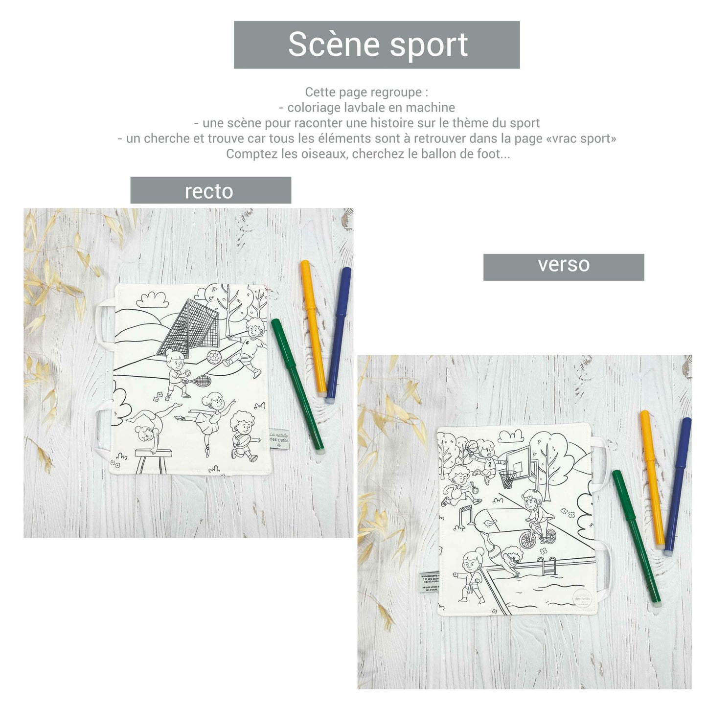 Page coloriage mallette d'activités évolutive - SCÈNE SPORT
