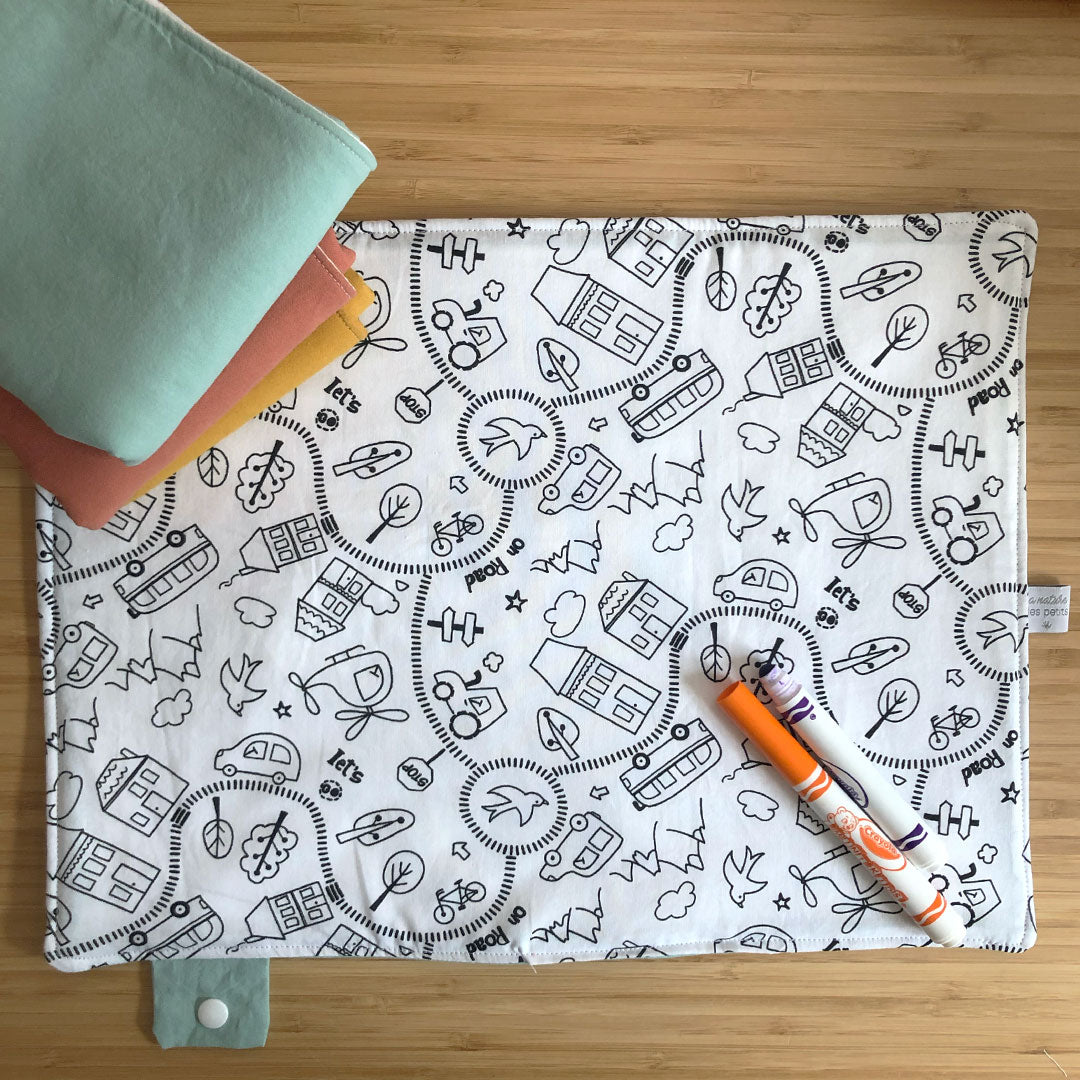 Set de table à colorier - VOITURE