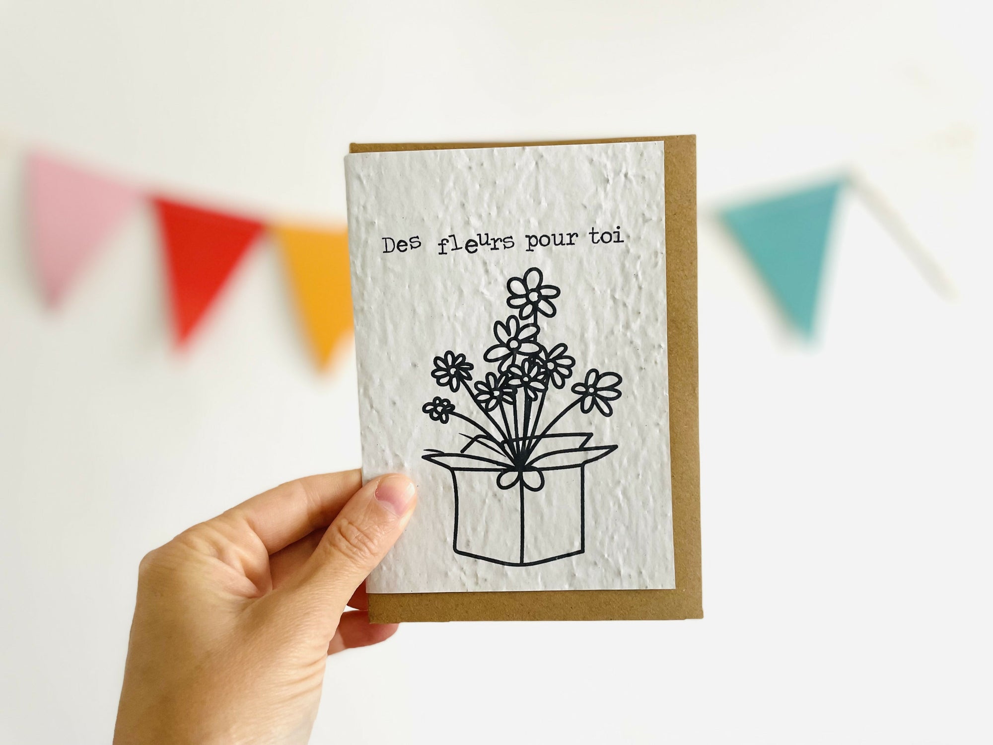 Carte à planter cadeau fleuri
