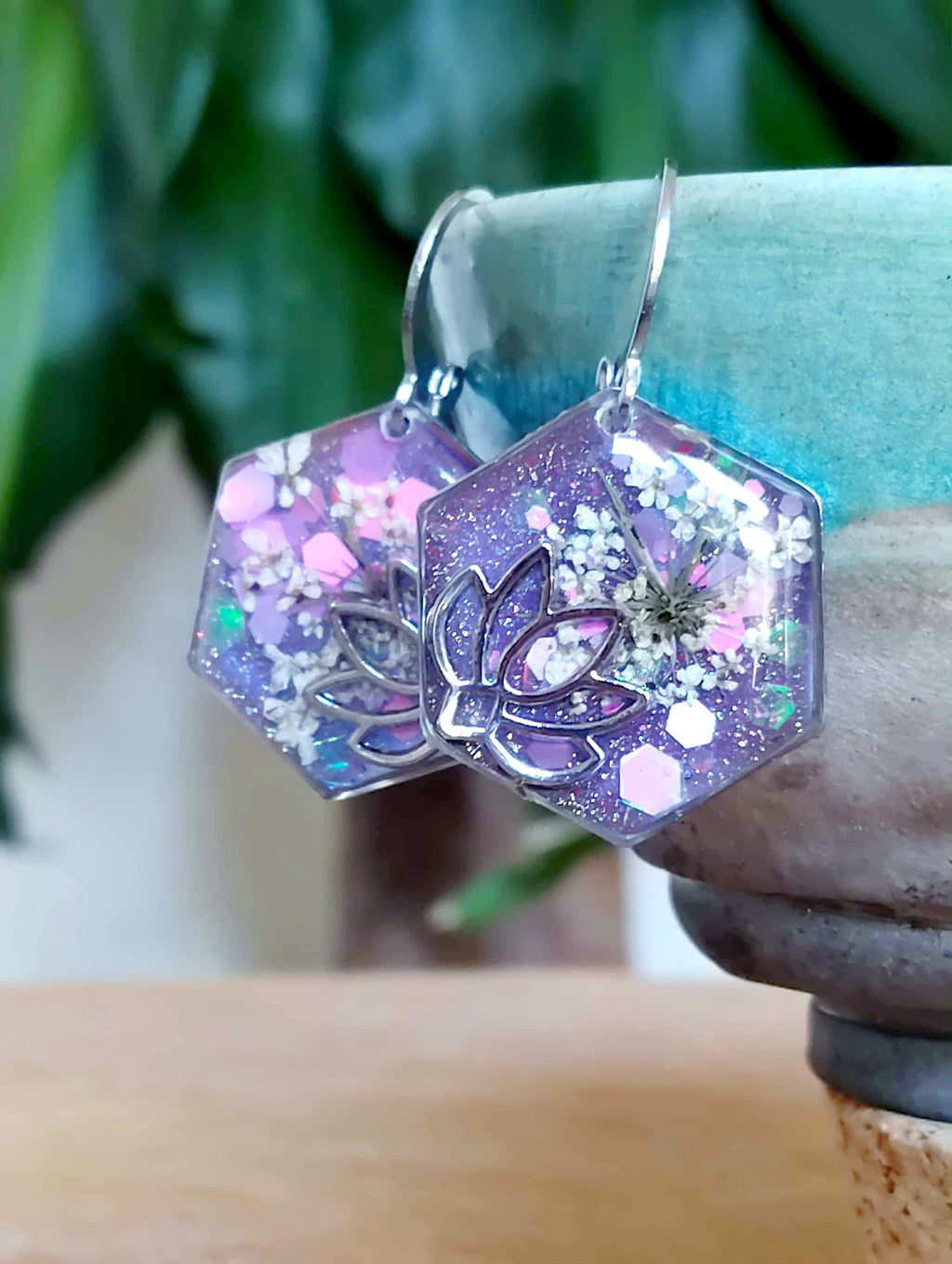 Boucles d'oreille Lotus Fleur de carotte