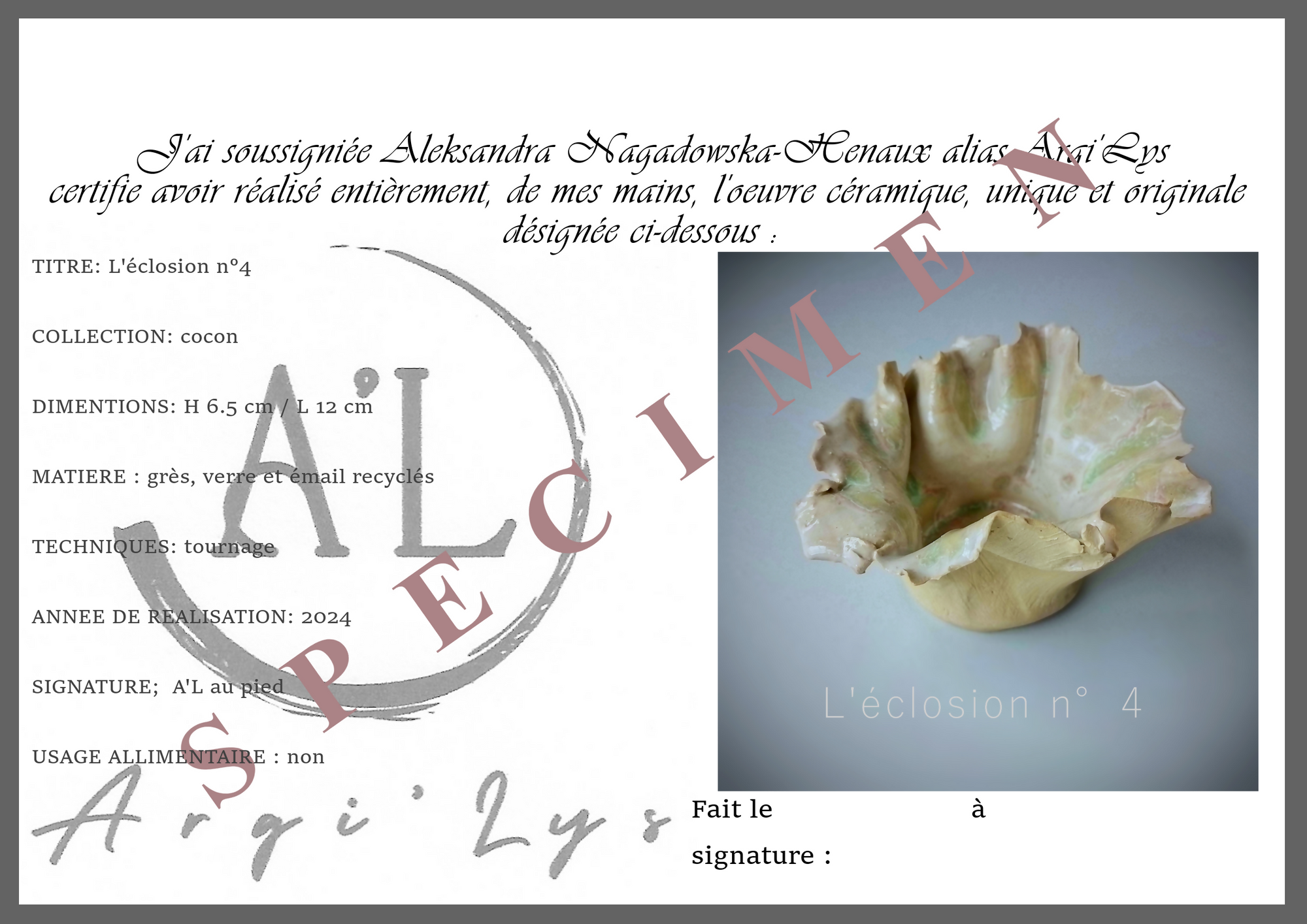 L'éclosion n°4S