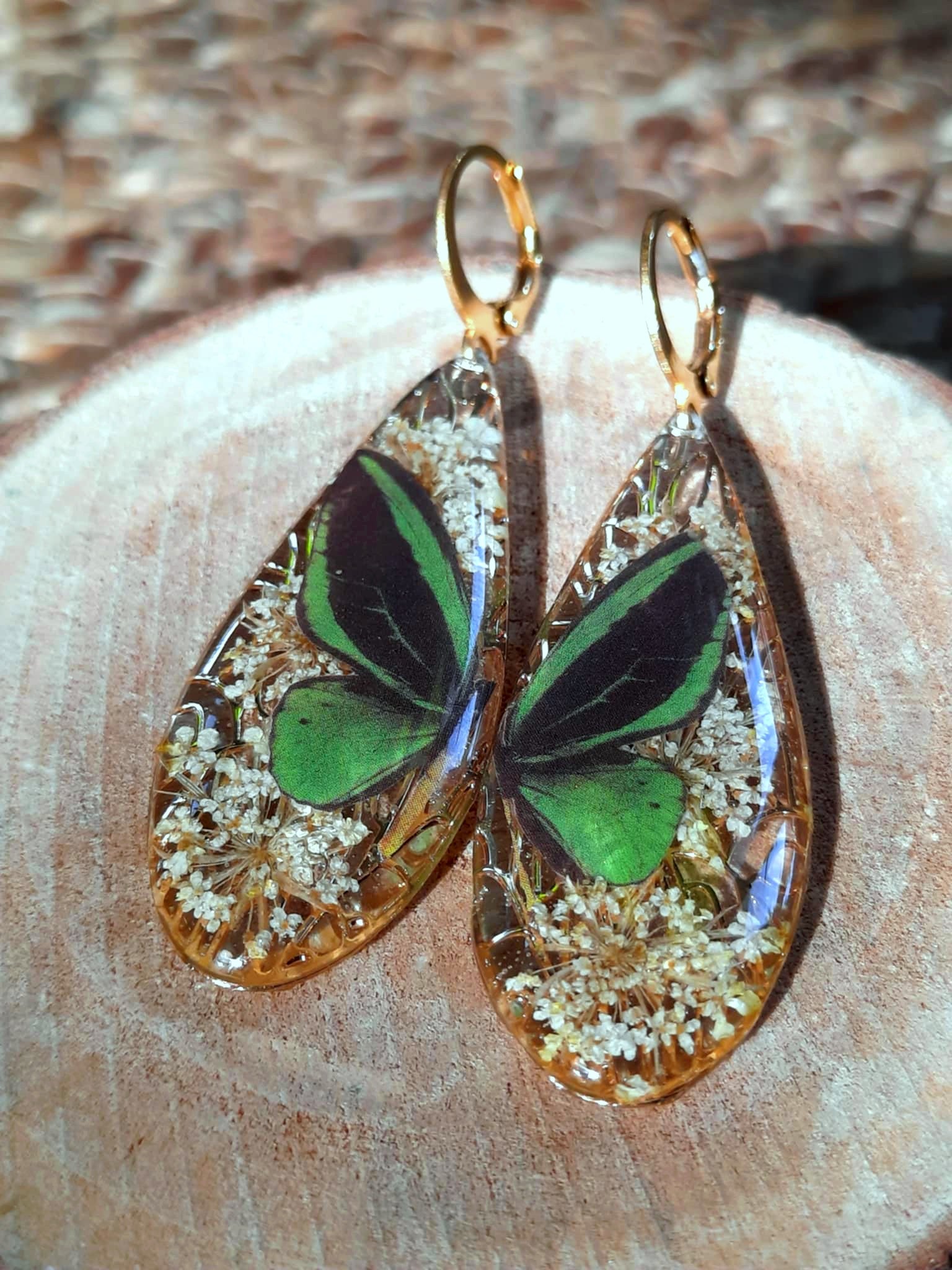 Boucles d'oreille, Fleur de carotte