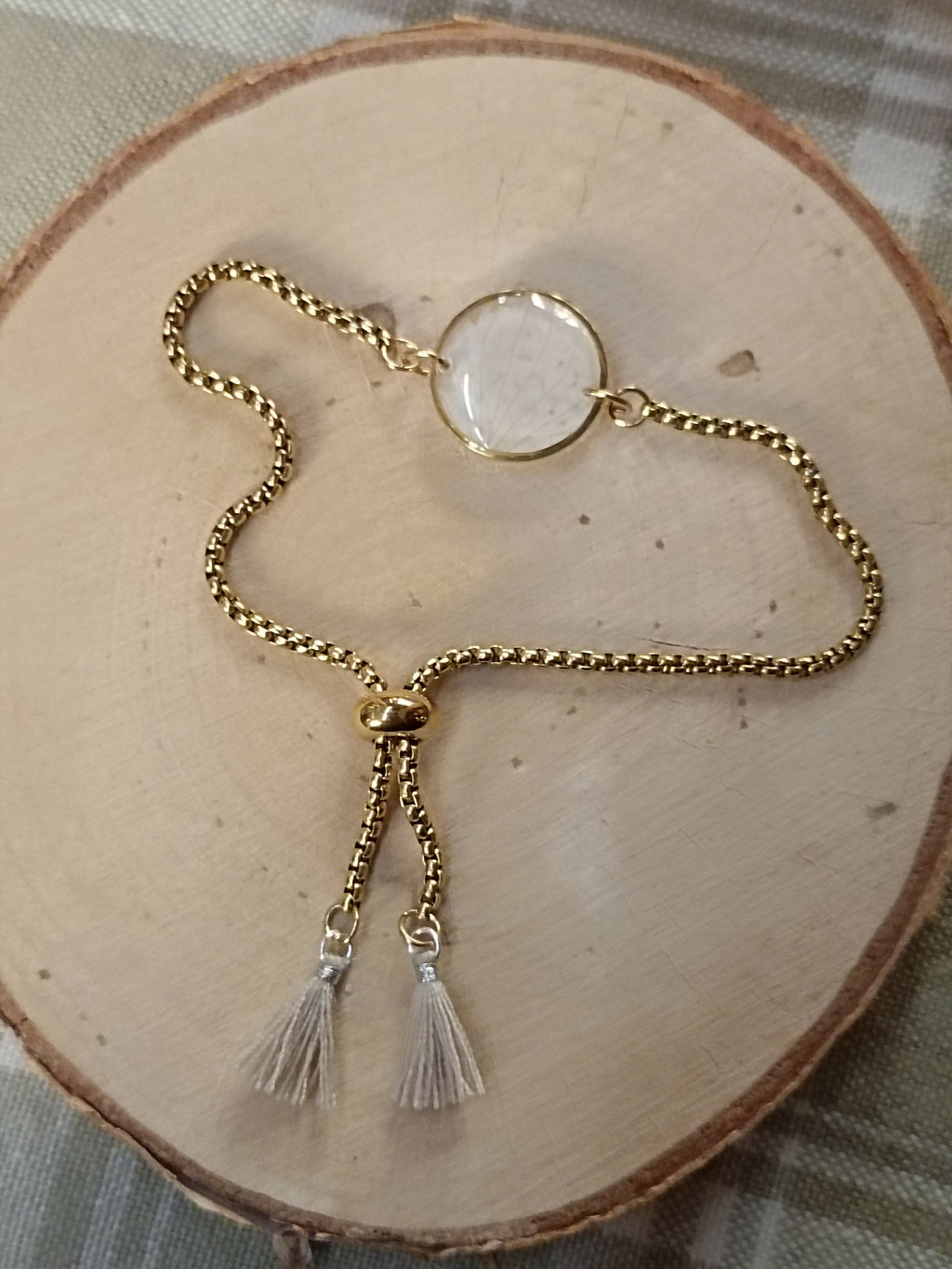 MEL/BFP Braclets Fleurs séchées Pompons OR