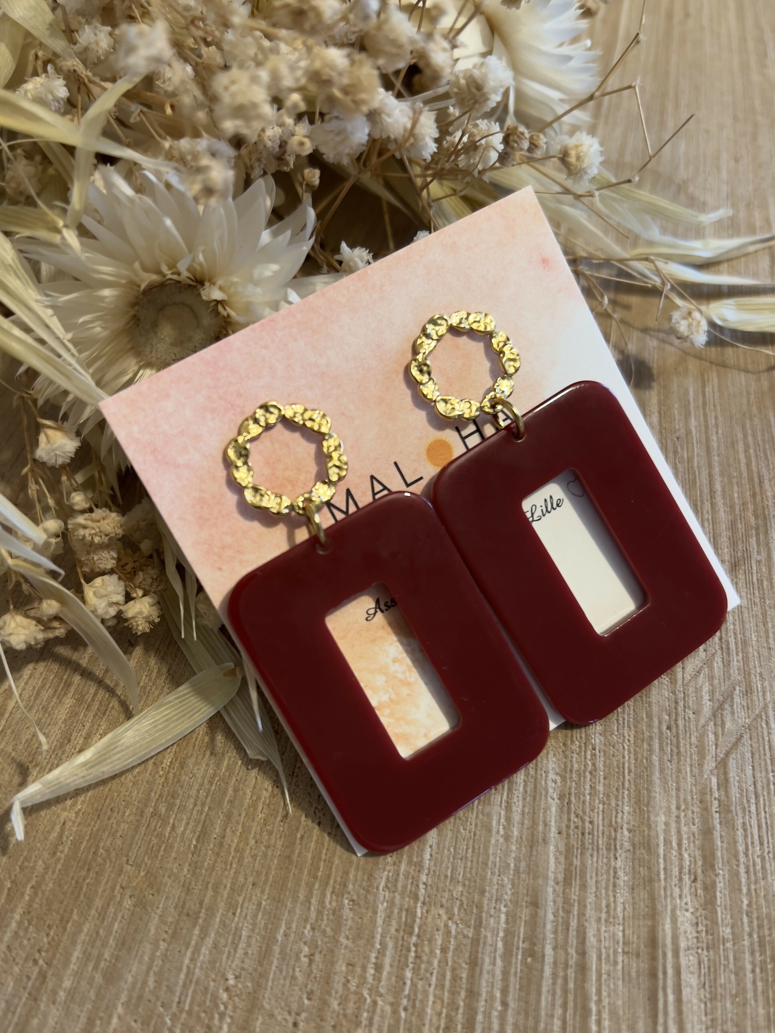 BO CERCLE MARTELE + RECTANGLE BORDEAUX