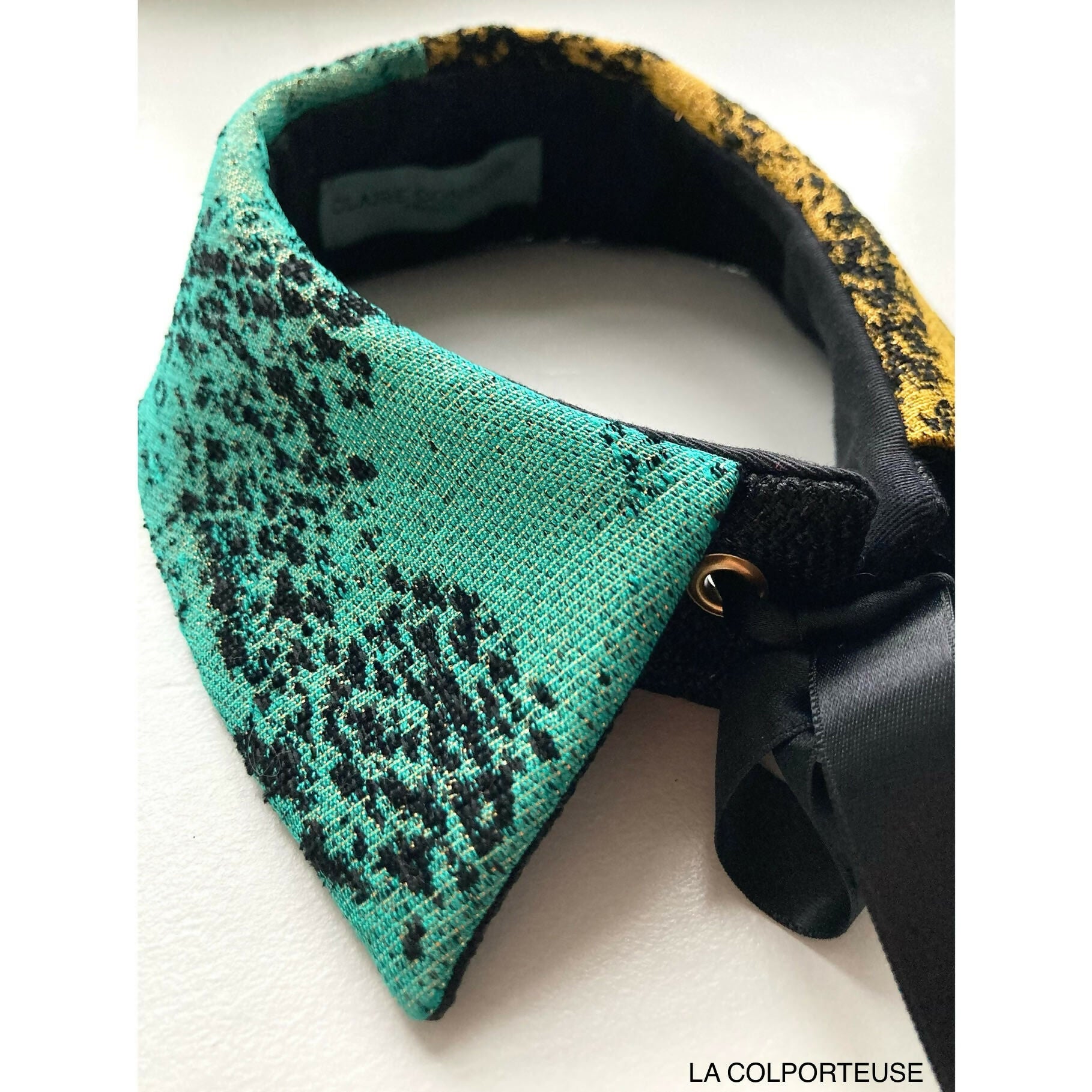 col bicolore vert et jaune zoom 2