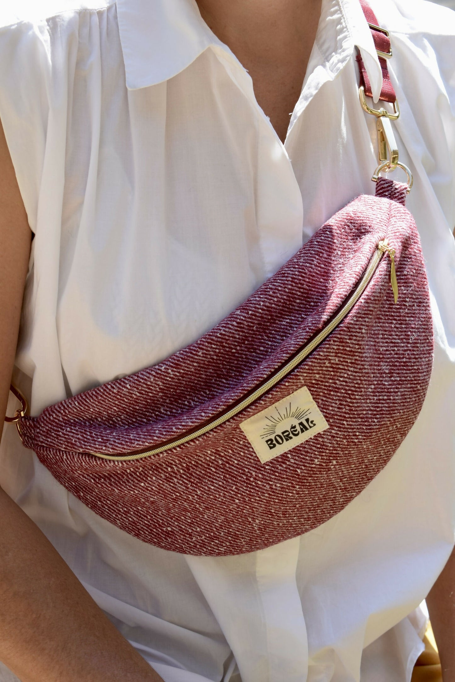 SAC BANANE HORTENSE LAINE BORDEAUX