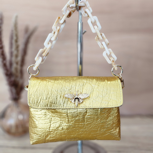 Sac Lys en Piñatex Or métallisé (Petit modèle)