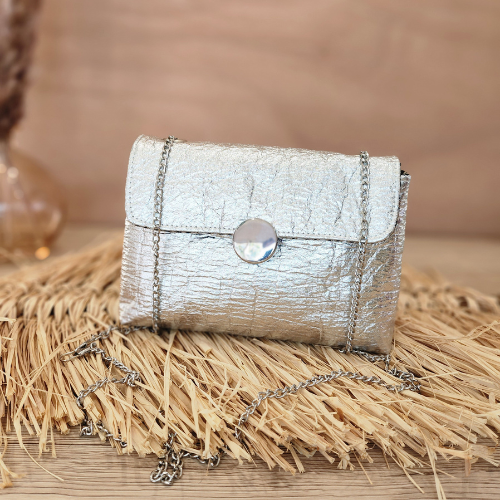 Sac Lys en Piñatex Argent métallisé (Petit modèle)