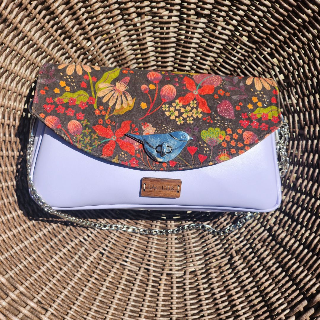 Sac Baguette Magnolia en AppleSkin avec Rabat en Liège