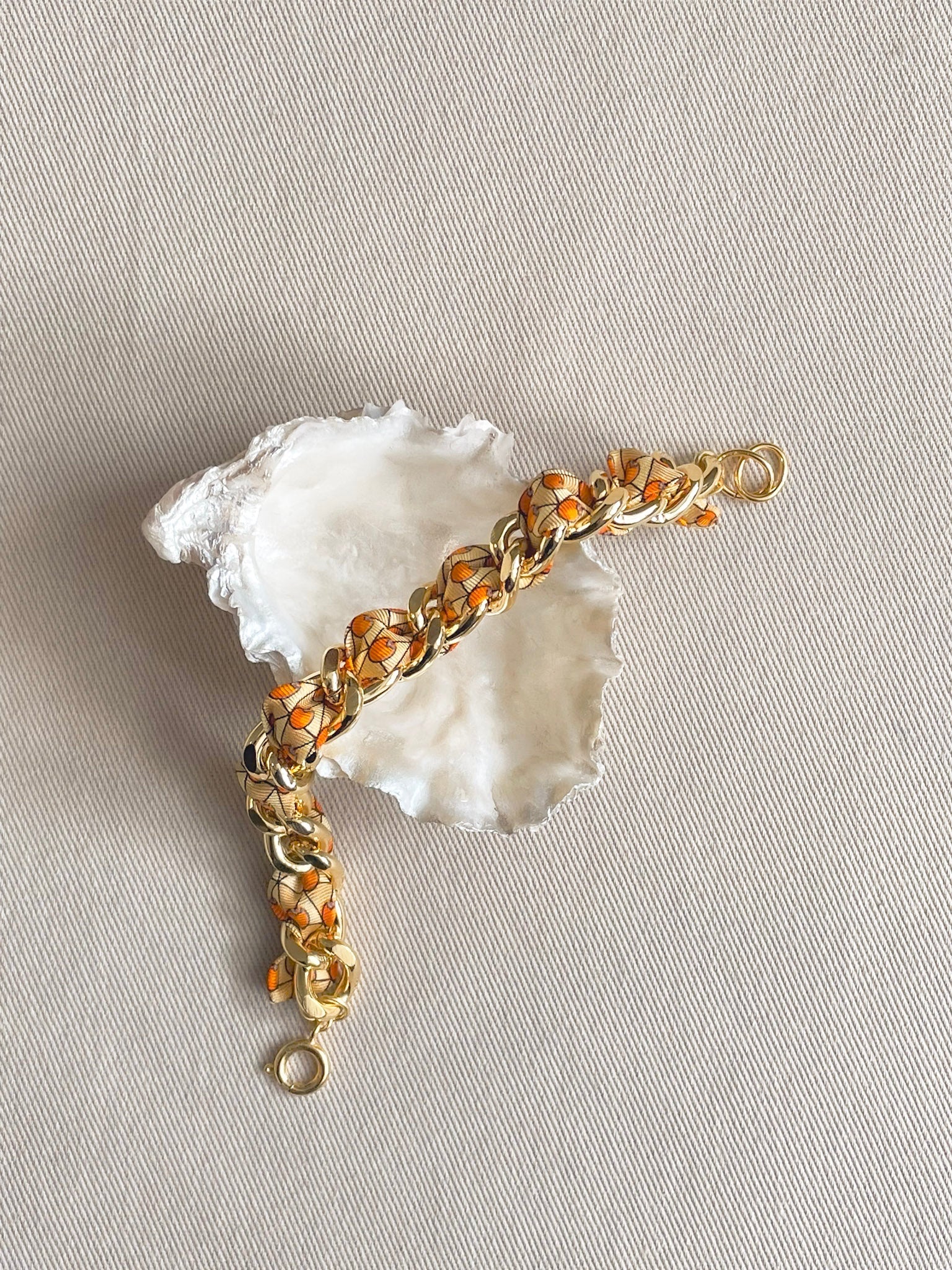 Bracelet Mailles Upcyclé 'Soleil d'Agrumes'