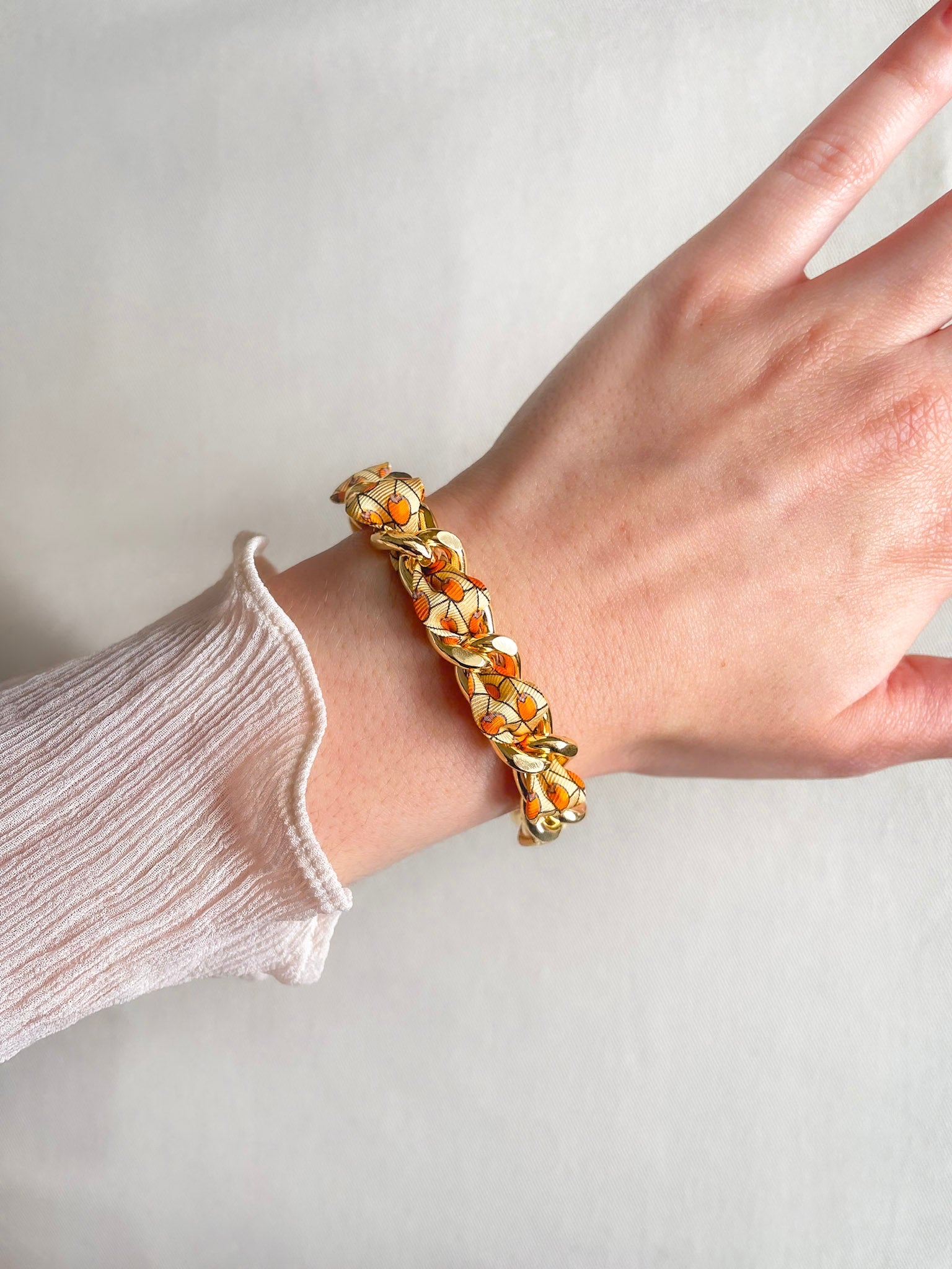 Bracelet Mailles Upcyclé 'Soleil d'Agrumes'