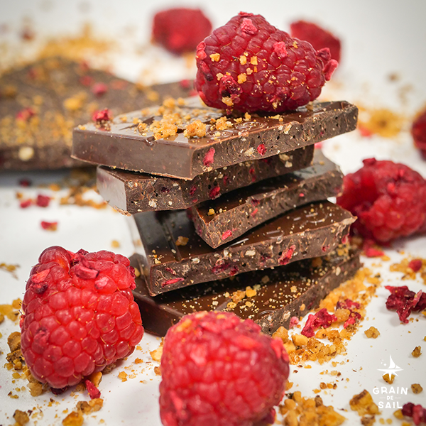 Tablette de chocolat Noir Framboise et Pralin - 100G - BIO