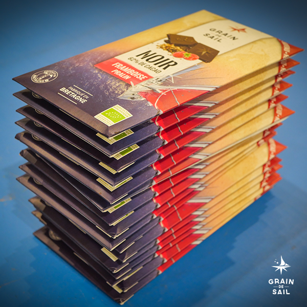 Dark Chocolate Raspberry and Praline Bar - 100G - ORGANIC