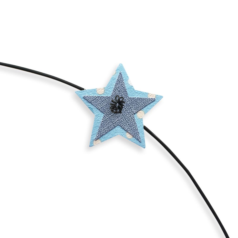 Prénom Isaac en fil de fer - Étoile bleue - Bijoux de mur