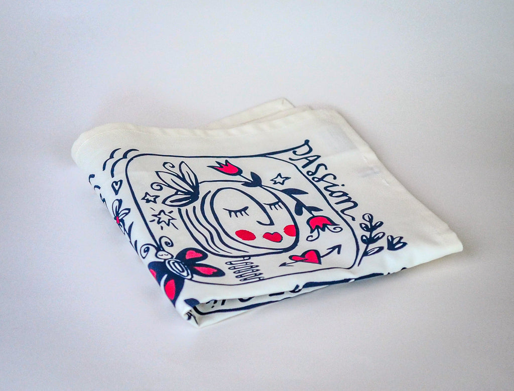 La serviette de table - Linge de table - "Les éternels amoureux"