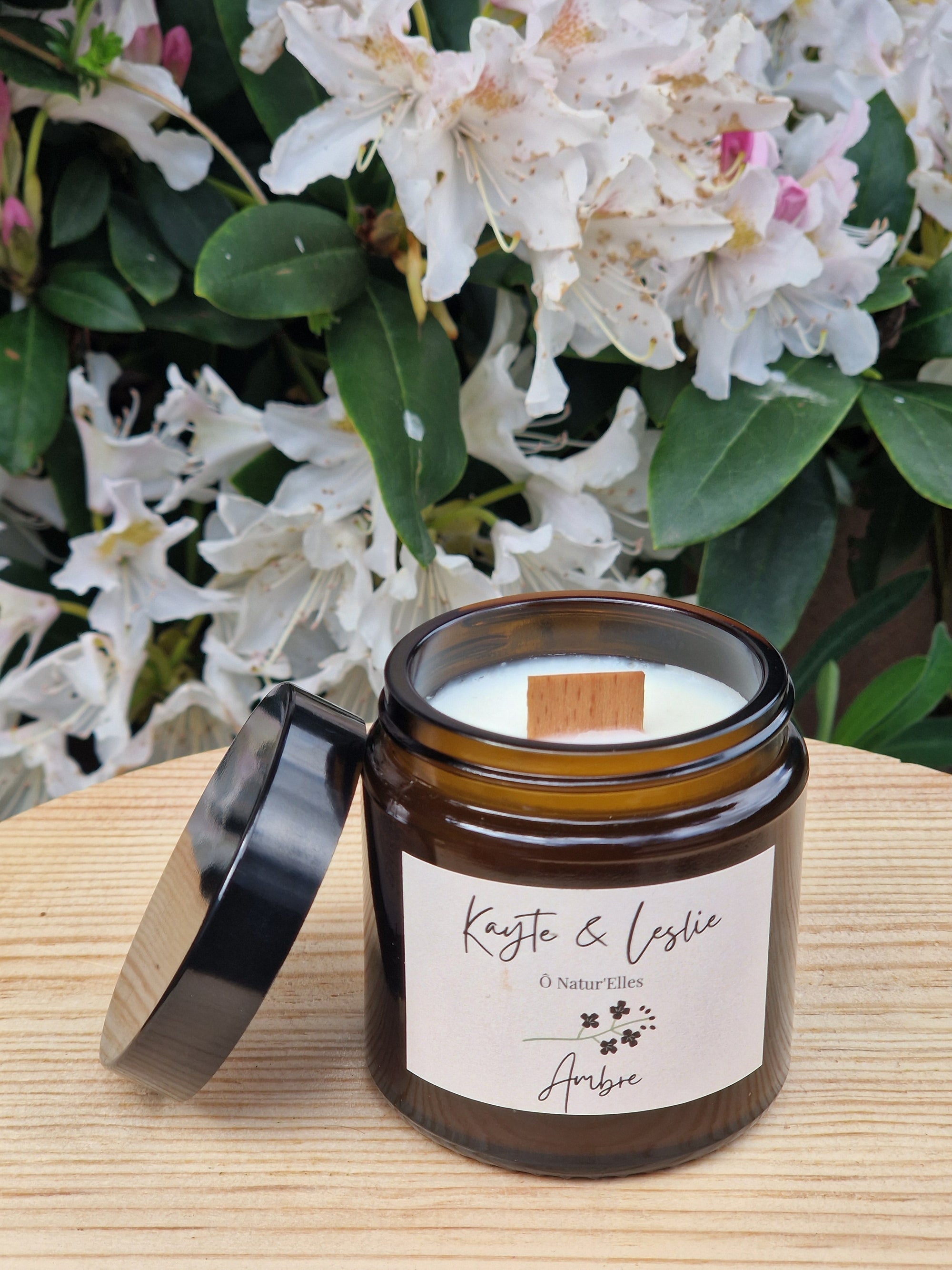 Bougie parfumée végétale  "AMBRE"