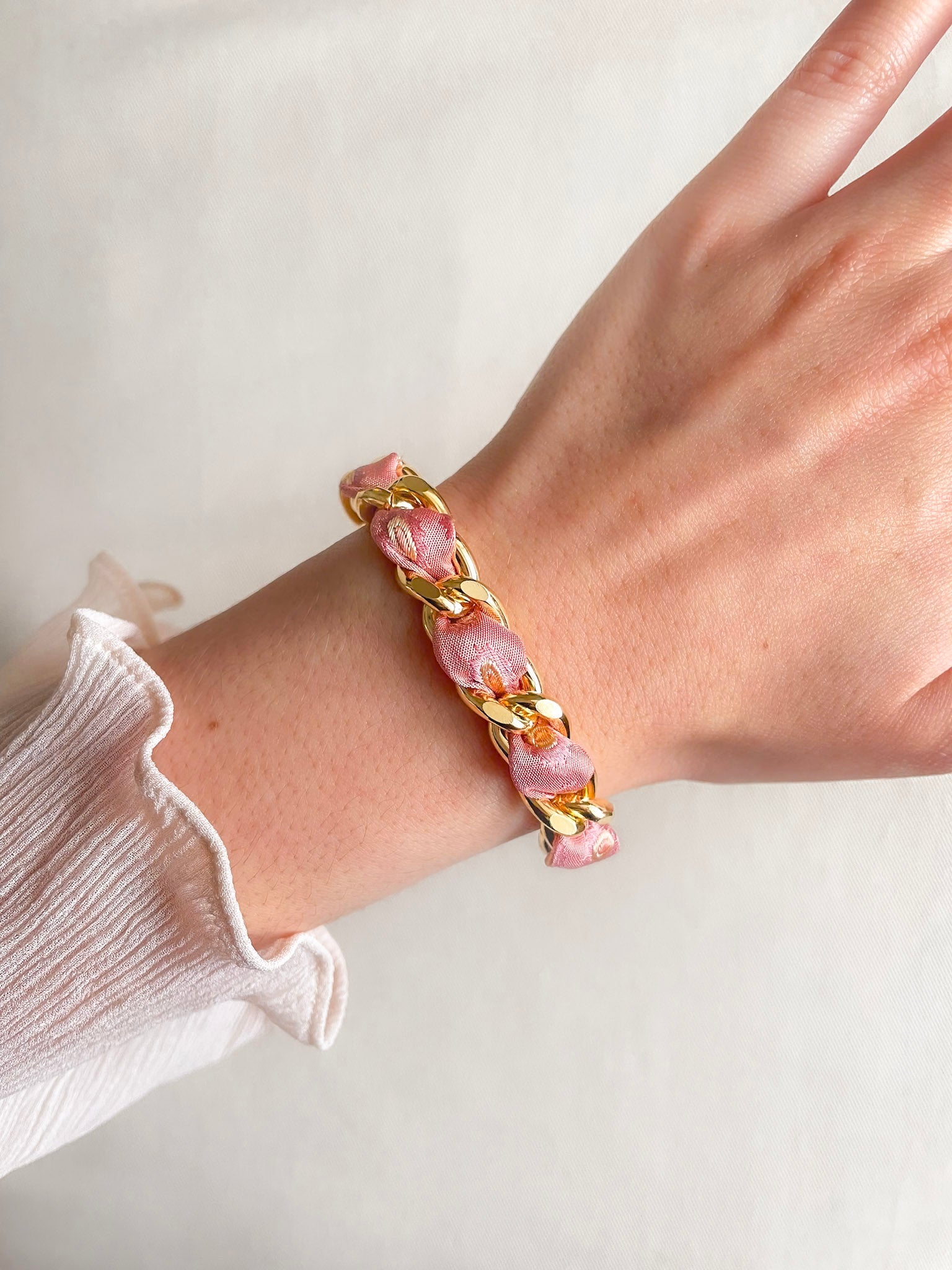 Bracelet Mailles Upcyclé 'La rose des sables'