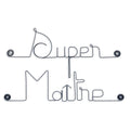 Simple wire message "Super Teacher" - to pin up - Wall jewelry